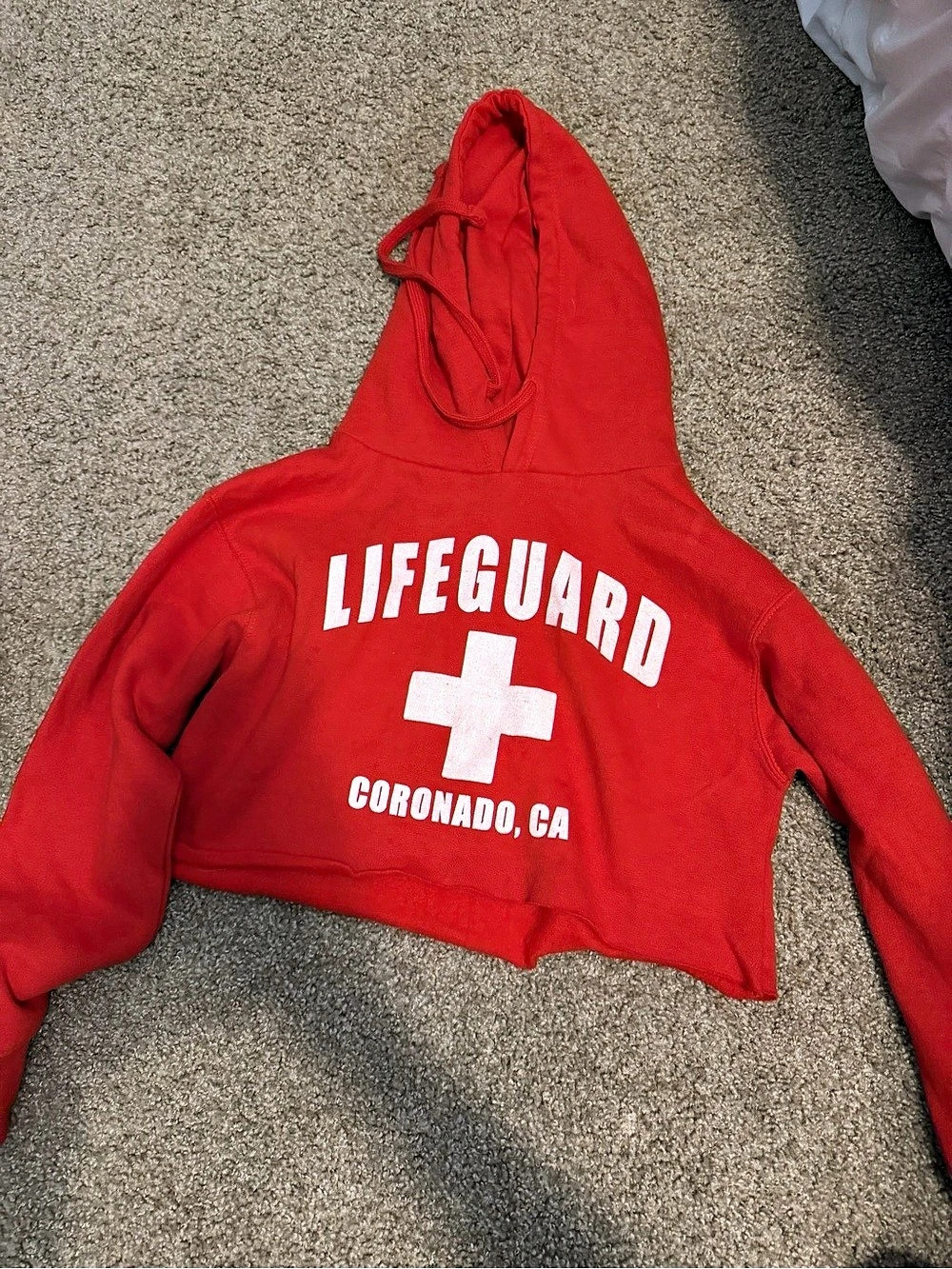 Lifeguard Coronado California Cropped Hoodie Red
